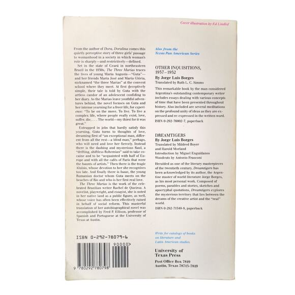 The Three Marias Rachel de Queiroz Good (Texas Pan American Series) Book - Picture 4 of 4